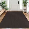 EARTHALL Washable Area Rug 4x6 Ft Non Slip Rugs for Entryway Braided Rubber Backed Bedroom Carpet Cotton Entry Rug Woven Floor Carpets for Bedroom Dining Room Living Room, Taupe/Coffee