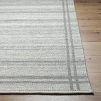 Mark&Day Wool Rugs, 8x10 Janmichael Solid and Border Gray Area Rug, Grey Ivory Carpet for Living Room, Bedroom or Kitchen (8' x 10')