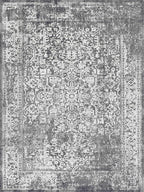 vivorug 5x7 Area Rugs, Stain Resistant Washable Rug for Living Room, Vintage-Inspired Grey Rug