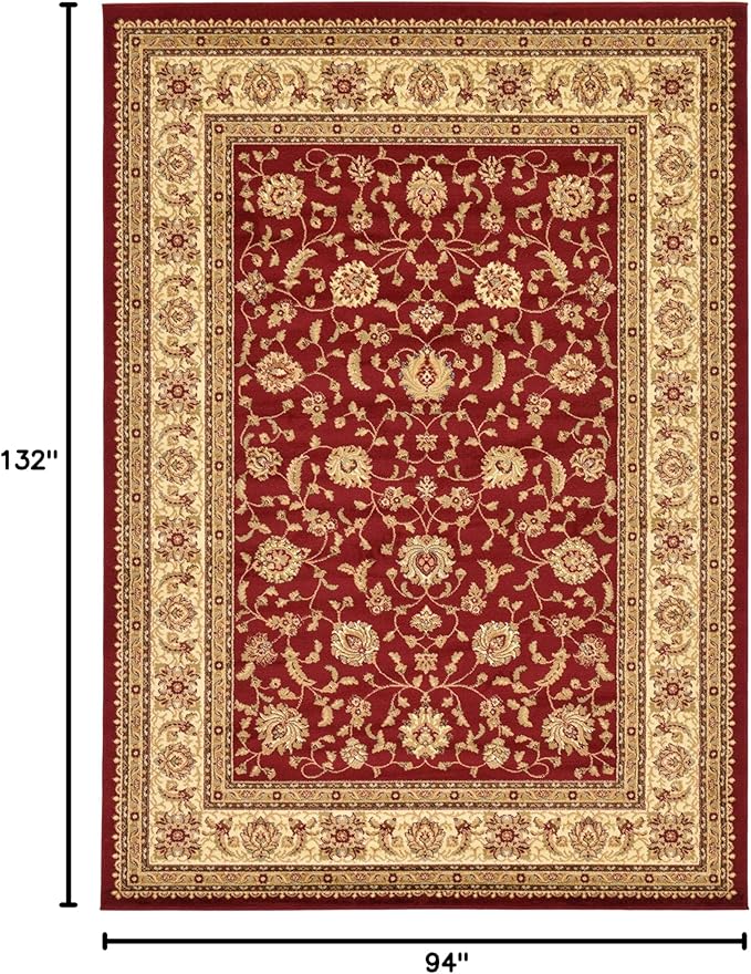 Unique Loom Voyage Collection Traditional Oriental Classic Intricate Design Area Rug (8' 0 x 11' 4 Rectangular, Red/Gold)