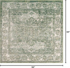 Unique Loom Isabella Collection Area Rug - Adjani (7' 10" Square, Green/ Ivory)