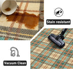 Area Rug Non Slip Machine Washable Ultra Soft Living Room/Bedroom/Kitchen/Outdoor/Classroom Plaid, 8'×10'