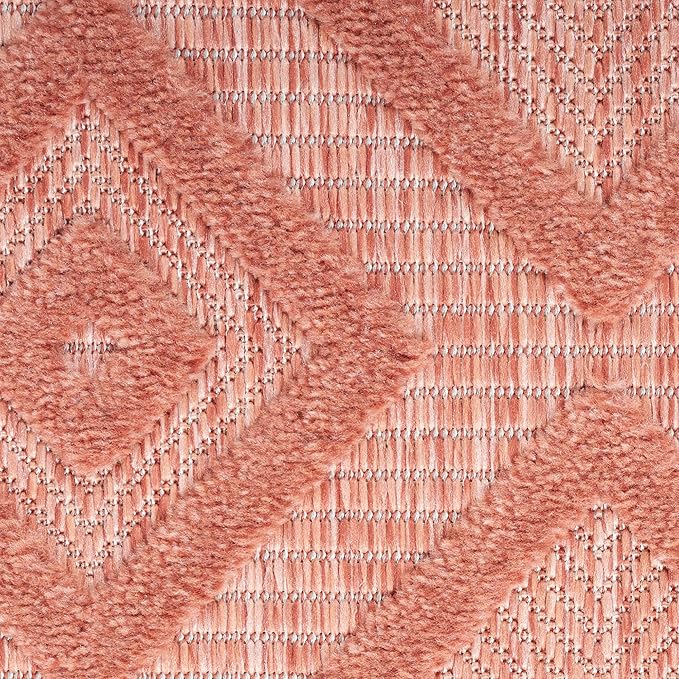 Nourison Home Versatile Coral Orange 5' x 7' Area Rug - Easy Clean, Non Shedding, Bed Room, Living Room, Dining Room, Kitchen (5' x 7')