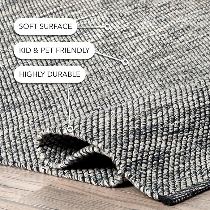 nuLOOM Alessi Solid Farmhouse Cotton Area Rug, 3x5, Grey
