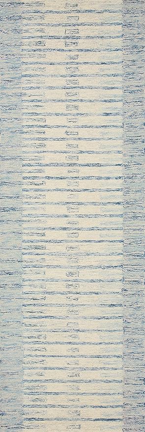 Loloi Chris Loves Julia Chris Collection CHR-01 Ivory/Denim 8'-6'' x 11'-6'', .50" Pile Height, Area Rug