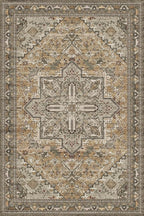 Washable Area Rug 4x6 | Non Slip Area Rug for Living Room, Bedrooms, Dining Room | Ultra-Soft Flannel Carpet Area with Rubber Backing (Light Sage Brown, 4x6)