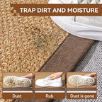 Front Door Mat 2'x3', Jute Like Non-Slip Indoor Mat Entrance, Woven Washable Doormat for Front Indoor Entryway, Brown