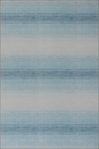Dash & Albert Pandora Blue Machine Washable Rug, 6 X 9 Feet, Blue Abstract Pattern