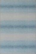 Dash & Albert Pandora Blue Machine Washable Rug, 9.5 X 13.5 Feet, Blue Abstract Pattern