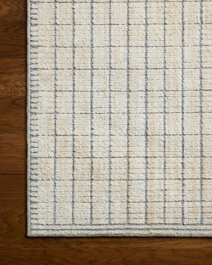 Loloi Amber Lewis Bexley Collection BEX-04 Slate/Natural 9' x 13' Area Rug Neutral, Textured, Living, Bedroom, Dining, Carpet