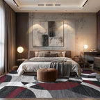 Rugshop Red Modern Geometric Indoor Large Area Rug, Overlapping Circle Pattern, Fade Resistant, Non-Shedding, for Living Room, Dining Room and Family Room, 7'10" x 10'2"