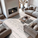 Rugshop Geometric Boho Large Area Rug – Gray Tribal Pattern, Perfect for Living Room, Bedroom, Dining Room, 7'10" x 10'