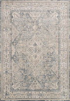 Loloi Teagan Collection TEA-04 Sky/Natural 2'-8" x 10'-6" Runner Rug, Large, Soft Neutral Rug, High-Traffic for Living Room, Bedroom, Home Office, Dining Area