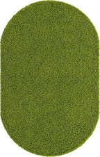 Unique Loom Solid Shag Collection Area Rug (5' 3" x 8' Oval, Grass Green)