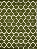 Rugs.com Lattice Collection Rug – 9' x 12' Dark Green Medium Rug Perfect for Living Rooms, Large Dining Rooms, Open Floorplans