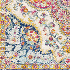 Livabliss Area Rugs - 3x10 Romaine Vintage Boho Fuchsia Mustard Blue Runner Area Rug for Living Room Bedroom - Floral Medallion Stain Resistant Carpet for Kitchen, Nursery, Office (2'7" x 10', Runner)