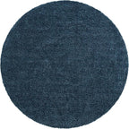 Unique Loom Davos Shag Collection Area Rug - Solid (10' Round, Marine Blue)