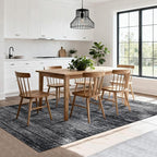 Black and White Rug for Living Room,Washable Abstract Modern Boho Dark 5x7 Area Rugs for Office