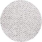 SAFAVIEH Adirondack Collection Area Rug - 6' Round, Ivory & Charcoal, Chevron Design, Non-Shedding & Easy Care, Ideal for High Traffic Areas in Living Room, Bedroom (ADR104N)