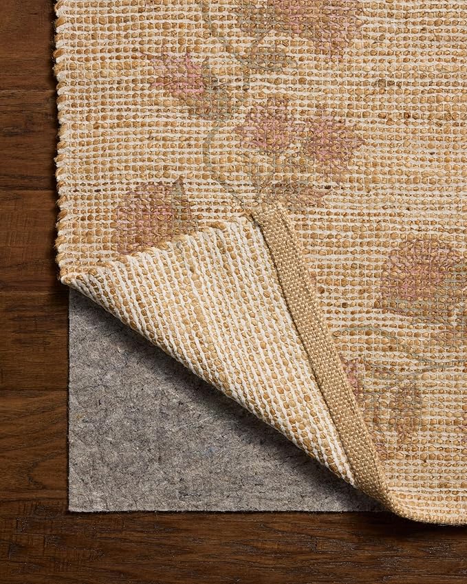 Loloi Chris Loves Julia Rue Collection RUE-05 Natural/Multi 2'-3" x 3'-9" Accent Rug Jute Neutral Floral Living Room Bedroom Rug
