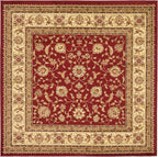 Unique Loom Voyage Collection Traditional Oriental Classic Intricate Design Area Rug (8' 0 x 8' 0 Square, Red/Gold)