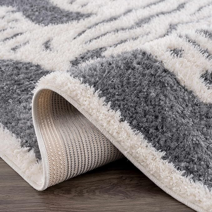 Hauteloom Zane Living Room, Bedroom Area Rug - Plush Pile - Cream - 6'7" x 9'
