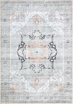 Bloom Rugs Washable Non-Slip 9' x 12' Rug - Gray/Coral Pink Traditional Area Rug for Living Room, Bedroom, Dining Room, and Kitchen - Exact Size: 9' x 12'