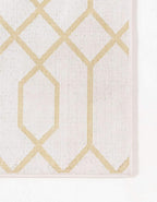 Unique Loom Marilyn Monroe Glam Collection Area Rug - Trellis (7' 1" x 10' Rectangle, White Gold/ Gold)