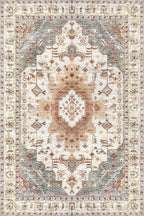 Tangsoo Area Rug 3x5 Bedroom Rug, Washable Vintage Rugs Indoor, Non Slip Accent, Print Distressed Turmeric Carpet, Soft Low Pile Rug for Living Room Dorm Bedroom Bedside Entryway Bathroom