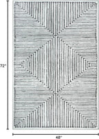 Bloom Rugs Washable Non-Slip 4' x 6' Rug - Black/Ivory Striped Area Rug for Living Room, Bedroom, Dining Room, and Kitchen - Exact Size: 4' x 6'