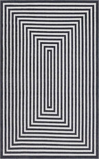Unique Loom Sabrina Soto Outdoor Collection Geometric, Modern, Vibrant, Carved Area Rug (5' 0 x 8' 0 Rectangular, Black/ Ivory)