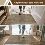 COSY HOMEER-Dirt-Trapper-Door-Mat 32"x48" Non-Slip Entryway Rugs Washable Welcome Mat Absorbent Entrance Mats Low Pile Dog Door Mats for Front Back Doomats and Wet Shoes,Taupe
