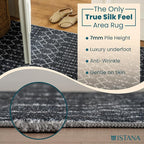 Istana Hallway Runner Rug 2.5x8 - Black Kitchen Rugs Non Slip Washable -Silk's Soft Touch Carpet Runner - Stylish Rugs for Home