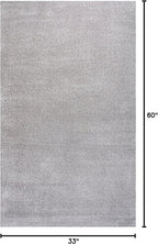 Eyely UES100K-3 Supersoft Haze Solid Low-Pile Indoor Area Rug Casual;Contemporary;Solid;Traditional, Bedroom, Kitchen, Living Room, Easy-Cleaning, Non-Shedding, 3 X 5, Light Gray