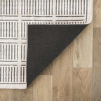 Rugshop Bohemian Stripe Lines Washable Non Slip Area Rug 3' x 5' Ivory