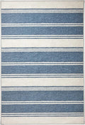 Dash & Albert Bowman Stripe Blue Machine Washable Rug, 2 X 3 Feet, Blue Stripe Pattern