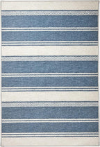 Dash & Albert Bowman Stripe Blue Machine Washable Rug, 5 X 8 Feet, Blue Stripe Pattern