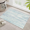MUJOO Small Rug Washable,2x3 Area Rugs for Entryway Entry Entrance Bedroom Bathroom,Modern Abstract Low Pile Throw Rug,Front Door Mat Non Slip Accent Neutral Carpet Indoor Blue