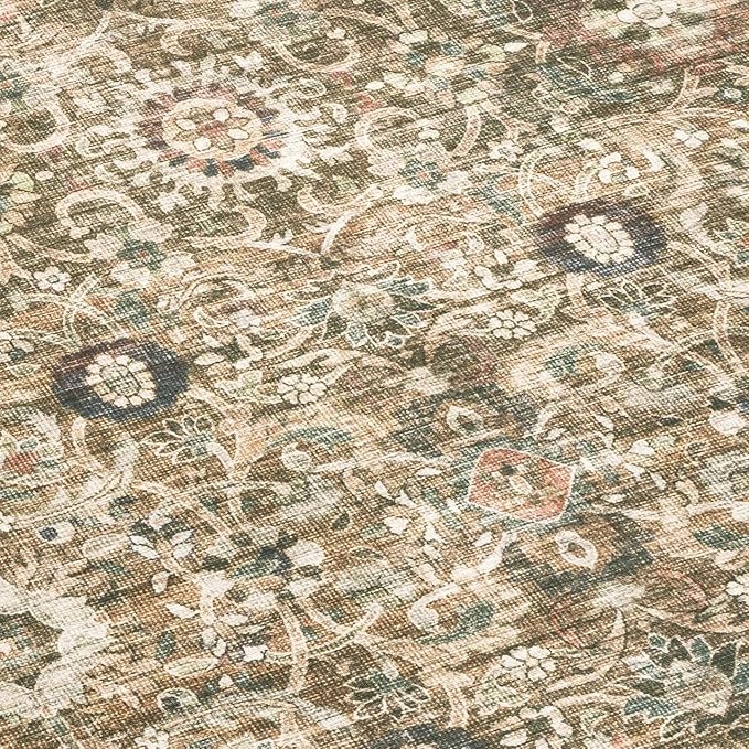 ReaLife Rugs Machine Washable Area Rug - Living Room Bedroom Bathroom Kitchen Entryway Office - Padded Low Pile Stain Resistant Premium - Boho Farmhouse Vintage - Dua - Brown Gray Beige 2'6" x 8'