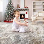 8x10 Area Rug Living Room Rugs - Washable Neutral Modern Abstract Soft Thin Large Rug Indoor Floor No Slip Rug Carpet for Bedroom Under Dining Table Home Office Decor - Brown Grey
