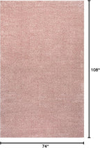 Eyely UES100P-6 Supersoft Haze Solid Low-Pile Indoor Area Rug, Coastal, Bohemian, Minimalist, Classic, Casual for Bedroom,Kitchen,Living Room,Non Shedding,Easy-Washing, Pink, 6 X 9