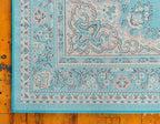 Unique Loom Reza Collection Traditional Persian Style Area Rug, 4 x 6 ft, Turquoise/Ivory