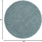 Unique Loom Solid Shag Collection Area Rug (5' 3" Round, Light Slate Blue)