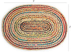 REDEARTH · Jute Cotton Chindi Area Rug - 2'x3' Oval Rug, Handwoven, Non-Shedding, Soft & Durable – Multi Tones for Home Décor in Living Room, Dining Room, Bedroom
