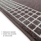 Custom Made Runner Rug for Kitchen Foyer Hallway Entry Choose Your Length 26 Inch Wide Geometric Checkered Design Brown Color (29 feet x 26 inch)