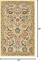 Unique Loom Espahan Collection Area Rug - Cape Cod (5' 1" x 8' Rectangle, Cream/ Black)