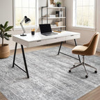 Area Rug Living Room Rugs - 5x8 Large Soft Indoor Neutral Modern Abstract Low Pile Washable Rug Carpet for Bedroom Dining Room Farmhouse Home Office - Vintage Grey