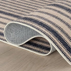 Dash & Albert Axiom Navy Machine Washable Rug, 3 X 5 Feet, Blue/Ivory Stripe Pattern