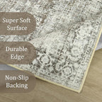 Morebes Vintage Extra Long Runner Rugs for Hallways 10 ft, Washable 2x10 Runner Rug for Kicthen Non Slip, Soft Distressed Non-Shedding Throw Carpet for Entryway Living Room, Brown