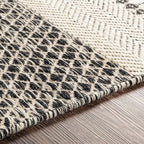 Mark&Day Wool Rugs, 6x9 Tervoort Global Black Area Rug, Blue Beige Carpet for Living Room, Bedroom or Kitchen (6' x 9')